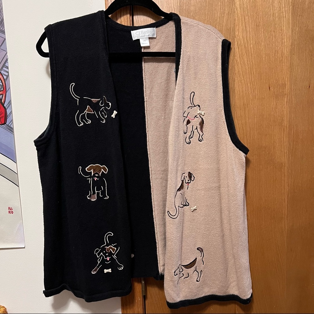 dog button up sweater vest
